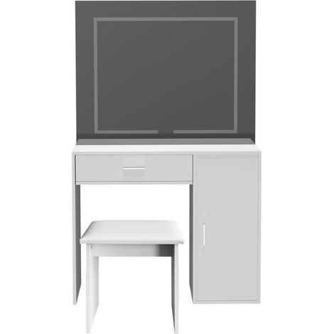 HOME DELUXE - Schminktisch IMANI - Farbe: Weiß - 130 x 80 x 40 cm, inkl. LED Streifen, steuerbar über Touchbutton, inkl. Hocker I Kosmetiktisch Make UP Tisch Schminktisch Frisiertisch Spiegel Kosmeti