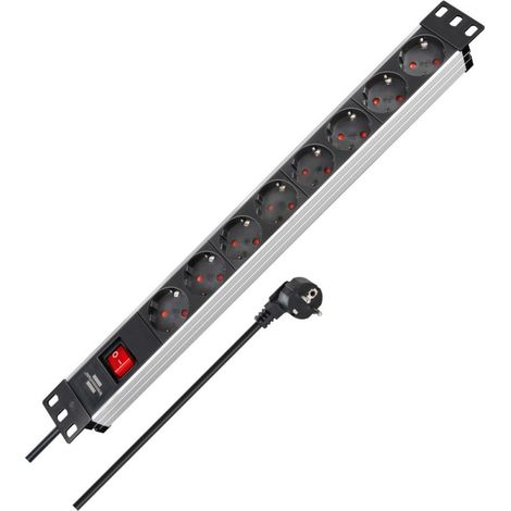 Brennenstuhl Premium-Alu-Line alargador eléctrico 8 enchufes 2 m (1/3)