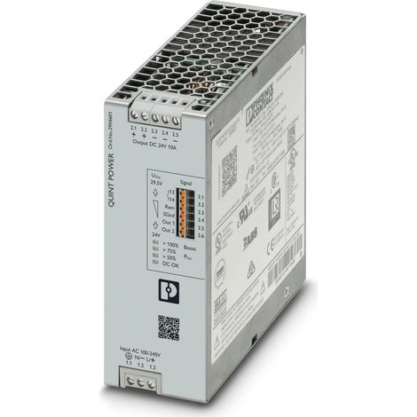 Alimentation Phoenix Contact, série QUINT4-PS, 24V c.c.out 10A, 100 240 V ac V dc, 110 250 V ac V ( Prix pour 1 )