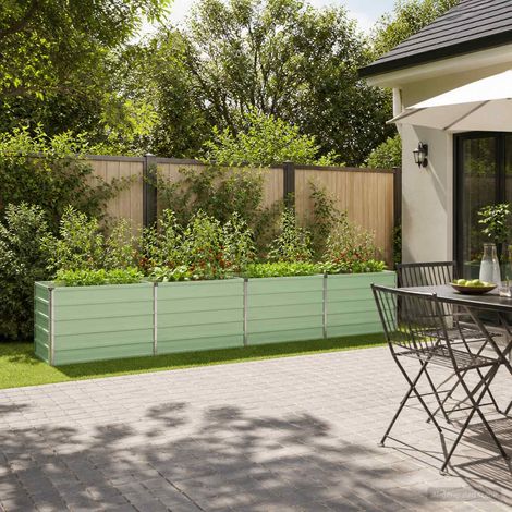 vidaXL Cama de Jardín Elevada Verde Pastel 320 x 40 x 55 cm (1/5)