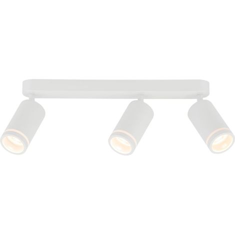 Spot de plafond métal orientable blanc GU10 3 lampes allongé moderne