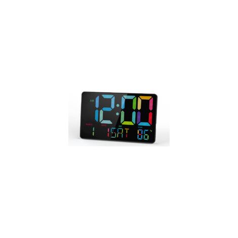 Reloj digital con pantalla grande, calendario digital de 9,8 pulgadas con cable - Crezuo