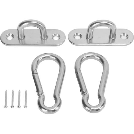 kit de suspensión, acero inoxidable, montaje en techo, mosquetones M8, tornillos incluidos, hamaca de yoga para jardín o gimnasio. (1/5)