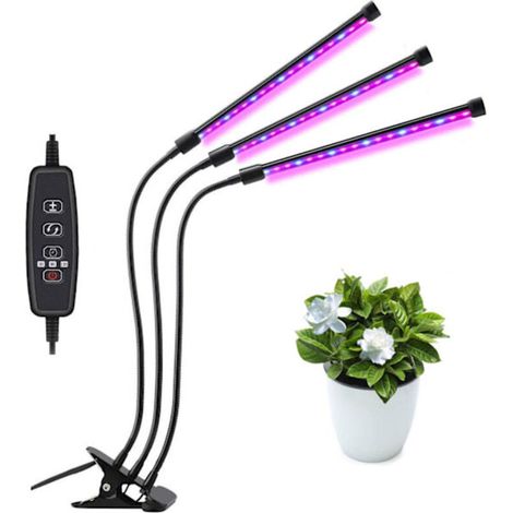 Pflanzenlampe, Vollspektrum-LED-Pflanzenlampe mit 60 LEDs, 3-stufigem Timer, mehrfarbig