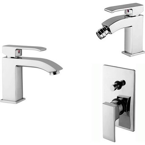 Composizione Level, miscelatori lavabo, bidet e doccia con (1/4)
