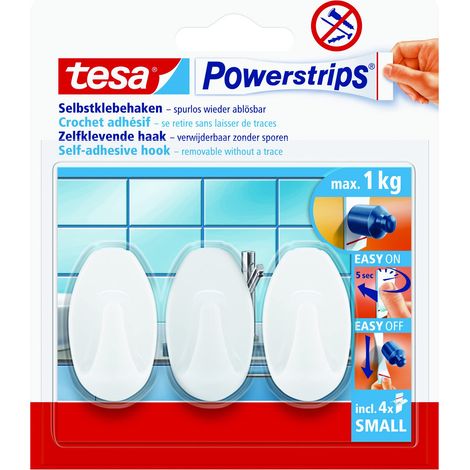 tesa Powerstrips Hooks Small OVAL, Bianco (1/5)