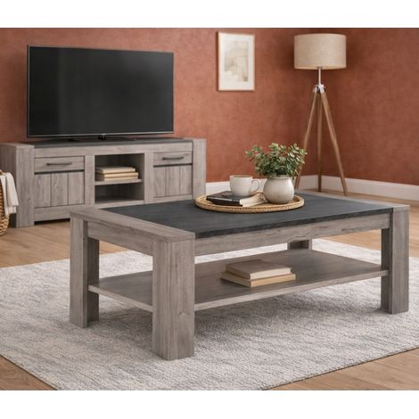 Table basse moderne rectangle grise MAYA (1/3)
