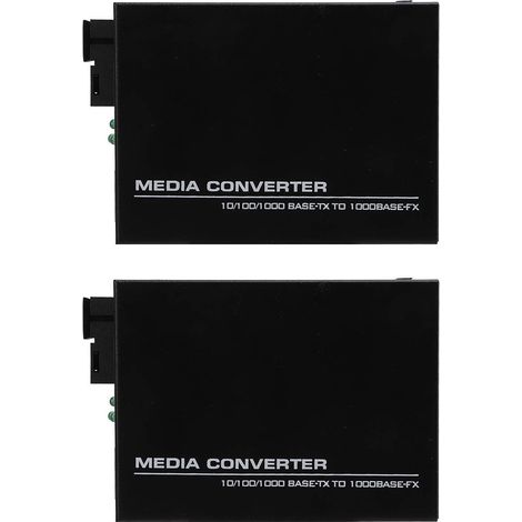Émetteur-récepteur optique Gigabit Ethernet monomode, convertisseur de média (avec indicateur LED, distance de transmission de 20 km, prise UE 100-240 V) (1/5)