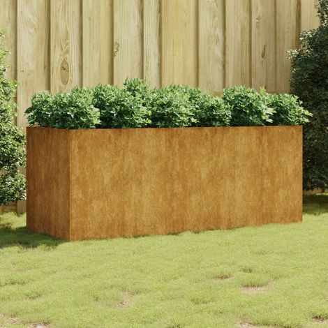 Jardinière Acier Corten 200 X 80 X 80 cm. Aspect Rouille, Très tendance. Jardin, Patio, Balcon