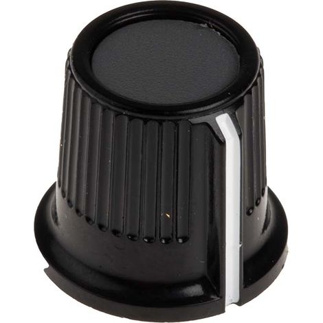 Bouton de potentiomètre RS PRO, Axe de 6.35mm, Diamètre de 16.2mm, Vis sans tête (1/2)