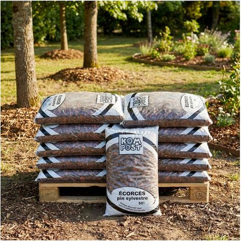 Paillage d'écorce de pin bio protection des racines 10x50L RACINE PRO186-10x50
