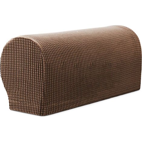 Housse de chaise pour accoudoir, Spandex extensible antidérapant pour fauteuil et protecteur de meubles, lot de 2 (café) (1/5)