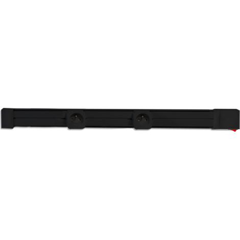Rail électrique avec 2 prises coulissantes – 250V 16A – Indice de protection IP2xD – Installation en applique – Longueur 1m – PVC noir