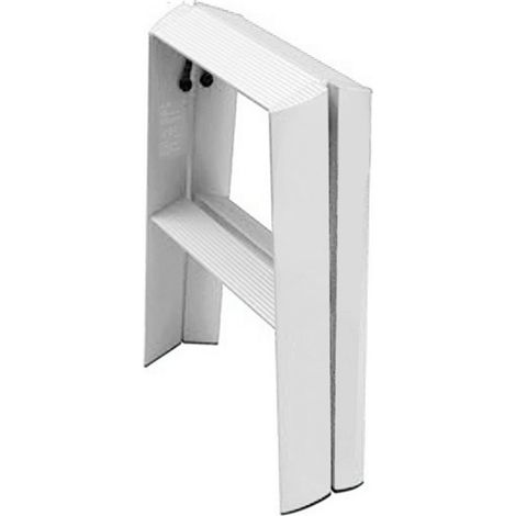 Klappbare Trittleiter mit 2 Stufen, Aluminiumlegierung, sicher, verstärkt, Haushaltsgerät, weiß (1/5)
