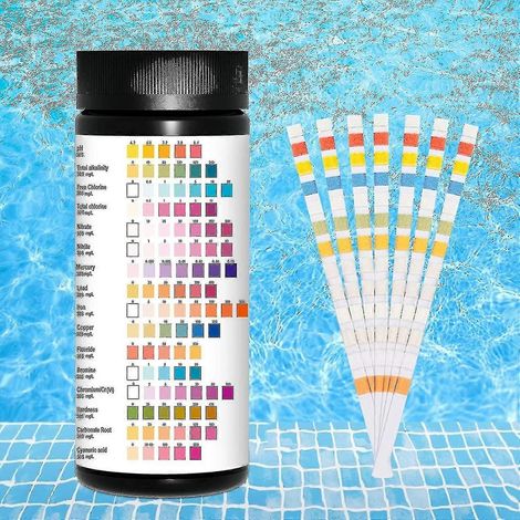 Trinkwassertest, 16-in-1-Teststreifen, Teststreifenpackung für Schwimmbäder, Qualitäts- und Trinkwasseranalyse-Set (1/2)