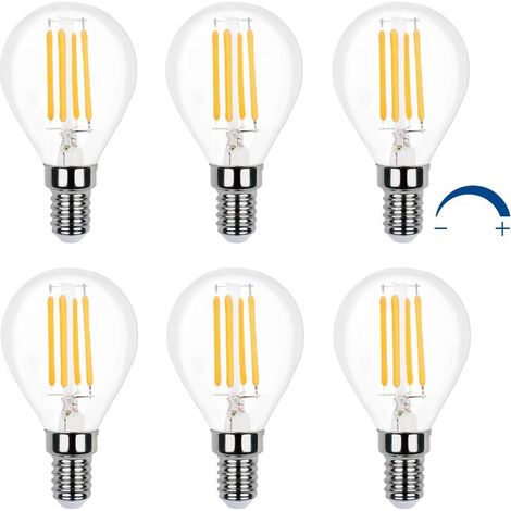 Ampoule LED Globe, E14 Blanc Chaud 2700K, Ampoule Décorative E14 Globe LED, G45 E14 LED 4W Équivalent 40W incandescence, Petite pour Lustre, lot de 6 (1/5)