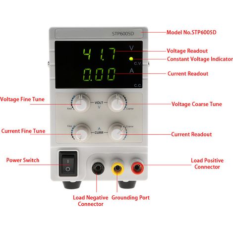Alimentation CC régulée haute précision STP6005D 3 LED 300 W 0-60 V 0-5 A 110/220 V à découpage (1/5)