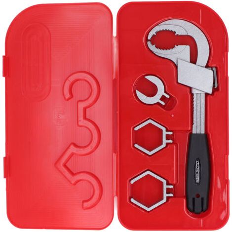 Outil de démontage de réparation de clé multifonctionnelle, clé professionnelle interchangeable pour tuyau de raccordement de valve de robinet (1/5)