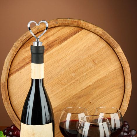 Set di 6 tappi riutilizzabili a forma di cuore per vino, champagne, birra (1/4)