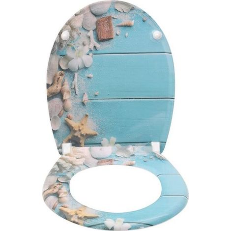 1 siège de toilette antibactérien, fermeture douce soft-close, couvercle WC ergonomique pour cuvette O, 44,5 x 36,5 cm (1/4)
