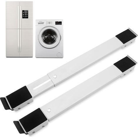 Supporto regolabile in 2 pezzi per lavatrice, base antiscivolo - Bianco, portata massima 300 kg (lavatrice/frigorifero/divano/armadio) (1/5)