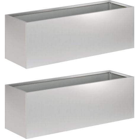 Garten-Pflanzgefäß 2 stk. Silber 40 x 20 x 20 cm vidaXL