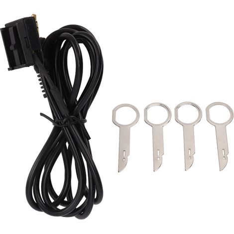 Adattatore per cavo AUX con ingresso audio da 3,5 mm e 4 strumenti di rimozione di ricambio per Ford Fiesta Mondeo Focus MK2 Transit Fusion (1/5)