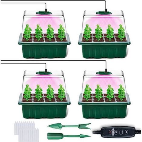 Mini Serre - Kit 4 Pièces avec Lampe Solaire à Spectre Complet - Pour Culture Intérieure et Balcon - 4 Unités (1/5)