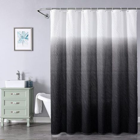 Filiyano-Rideau de douche noir et blanc, imperméable, avec 12 crochets, 183 x 183 cm (72 x 72 pouces). (1/5)