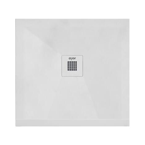 ONDEE - Plato de ducha NOLA 3 - Puede cortarse - 90x90x3cm - Resina - Blanco
