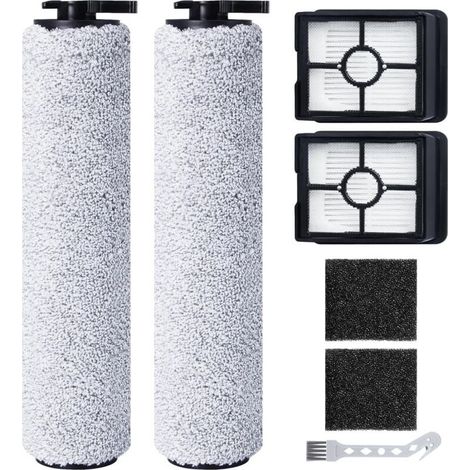 Rouleau de brosse de rechange et filtre HEPA pour BISSELL CrossWave HF3 Aspirateur Balai Laveur Sans Fil (3598N), 2 rouleaux de brosse + 2 filtres HEPA + 2 éponges filtrantes + 1 brosse de nettoyage (1/4)