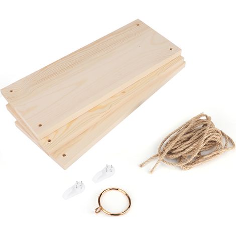 Étagère Murale en Bois à Corde, 3 Niveaux pour Plantes - Rangement Fleurs et Pots de Fleurs pour Jardin et Maison (1/5)