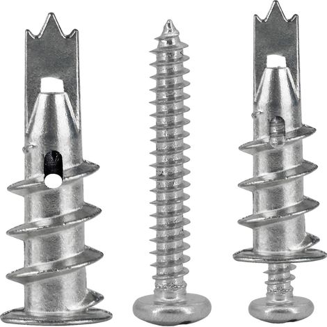 Chevilles pour, 20 pièces Chevilles pour autoperceuses en métal avec vis. Pour la fixation dans le béton, les briques, les plaques de plâtre, etc