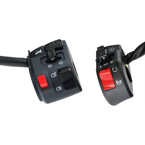 Aougo – Commutateur de guidon universel 22mm – Klaxon, clignotant, antibrouillard – Démarrage moteur, interrupteur phare – Compatible motos et VTT (1/5)