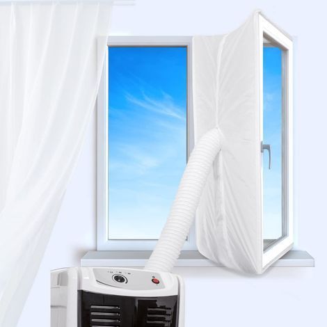 300 cm breites Dichtungsgewebe für Klimaanlagenfenster und -türen. Dichtungsgewebe-Set für mobile Klimageräte. Isoliert und kühlt. Einfache und praktische Montage (für Fenster 300 x 35 cm). (1/5)