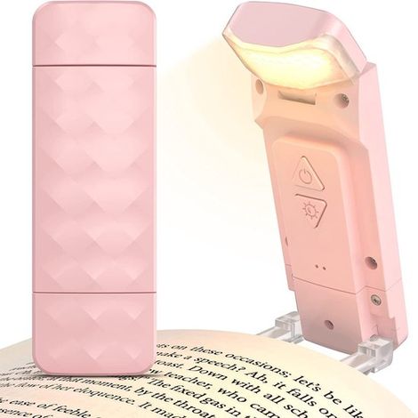 Lampada da lettura, luce per libri, lampada da lettura per libri, 5 modalità di illuminazione, lampada ricaricabile (USB C), lampada da lettura da comodino con morsetto (1/5)