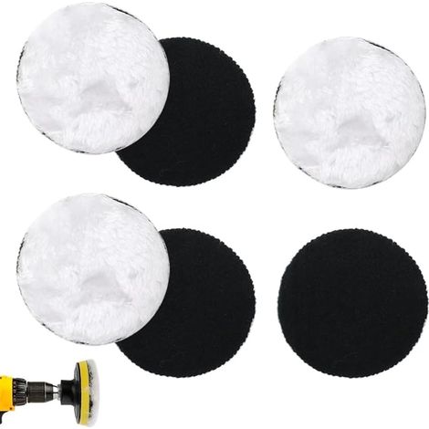 6 Pièces 125mm Tampon Polissage en Laine, Tampon Polissage Peut Être Ettoyé et Réutilisé pour Voiture Ponçage Cirage (1/5)