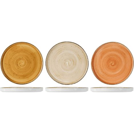 3 x assiettes plates BRISBANE 25.5cm - Porcelaine - Cosy&Trendy