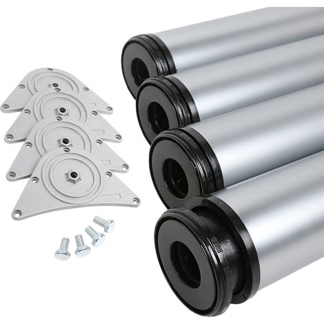 4er Set Tischbeine Chrom matt ø 80mm Höhe 870mm Möbelfüße Tischstempel Metall (1/2)