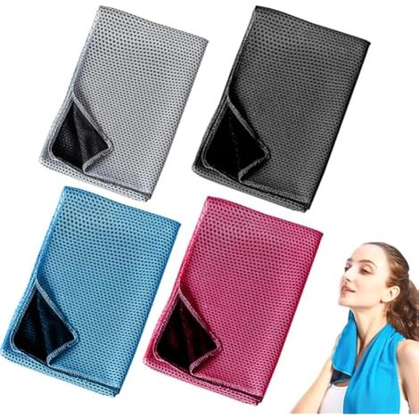 4PCS Serviette Sport, Cool Towel, Serviette de Refroidissement, Serviette rafraîchissante, Cooling Towel pour Entraînement pour Le Sport, la randonnée(30 × 100 cm) (1/4)