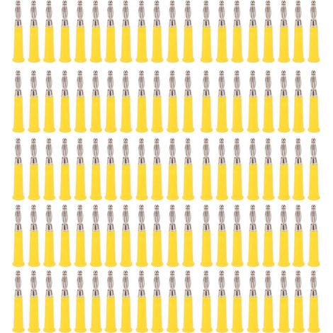 100 Pièces Connecteur Banane 4mm Type Soudure Kit Accessoire pour Équipement Machine J.10010 Jaune