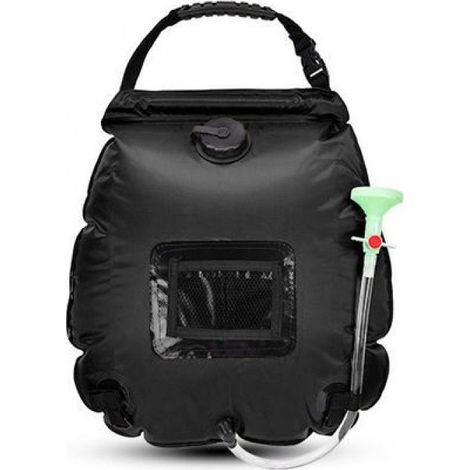 Sac de douche solaire extérieur 20L sac de douche de camp portable pour la randonnée en voyage - le noir (1/5)