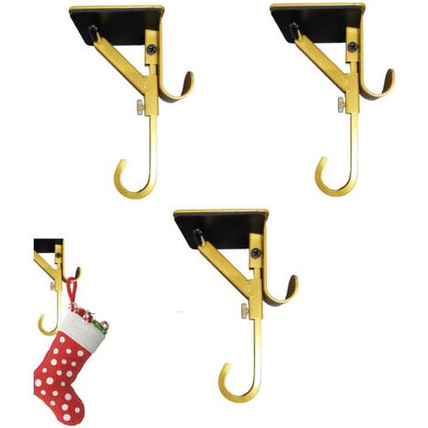 3 pièce Suspension pour guirlande et bas de cheminée, pour cadre de porte, cintre double réglable et robuste 2 en 1, Or (1/5)