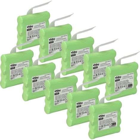 vhbw 10x Akku Ersatz für Midland BATT6R, BATT-6R für Funkgerät, Walkie Talkie (700 mAh, 4,8 V, NiMH)