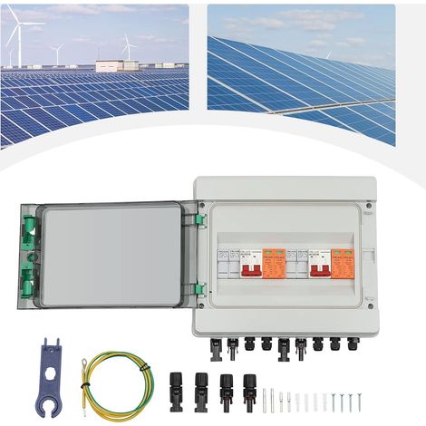 Gojoy – Boîte de jonction solaire DC 500V 63A – Étanche IP65 IK10 – Protection disjoncteur 2 cordes – Système de distribution électrique