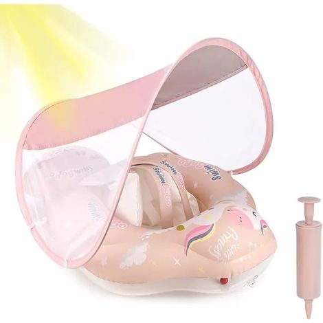 Leytn® Bouée Bébé gonflable avec parasol amovible Bouée de natation pour bébé Bébé Siège De Piscine pour Enfants 6-36 Mois (1/4)