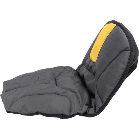 Housse de siège de tracteur en tissu Oxford 600D résistant aux intempéries, housse de siège de tondeuse autoportée, coussin de rechange, gris et jaune (1/5)