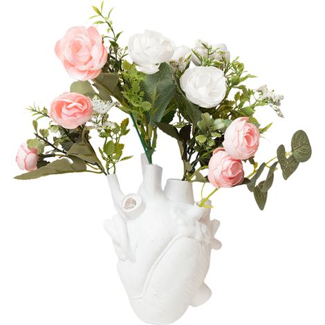 Vase décoratif résine design moderne 16×11cm multiple coloris (blanc, noir, rouge, doré, rose) idéal pour décoration maison et cadeau (1/5)