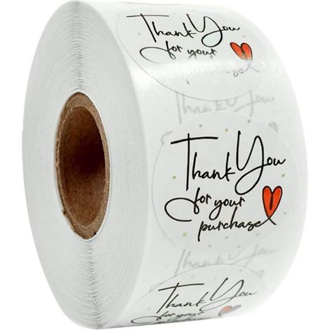 500 Pièces Autocollants Étiquettes De Remerciement Autocollant D'étiquette De Cuisson Merci Les Décalcomanies Coeur D'amour Merci Sticker Marchandises Faire-part De Mariage Papier (1/5)