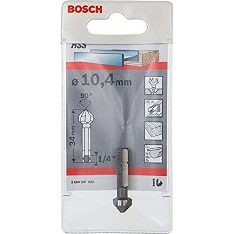 Bosch svasatore  conico 10,4  mm M5  34 mm  1/4"  - 2608597502 (1/4)